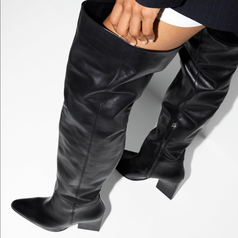 ZARA Geometric Heeled Boots